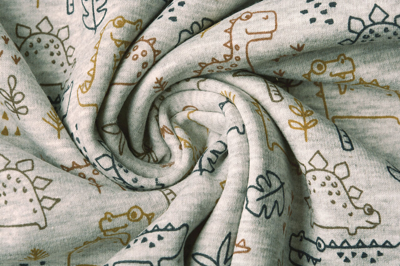 Sweatstoff Alpenfleece Krokodil und Dino Multi 1 Sweatstoff Alpenfleece Krokodil und Dino Multi 1