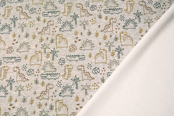 Sweatstoff Alpenfleece Krokodil und Dino Multi 1 Sweatstoff Alpenfleece Krokodil und Dino Multi 1