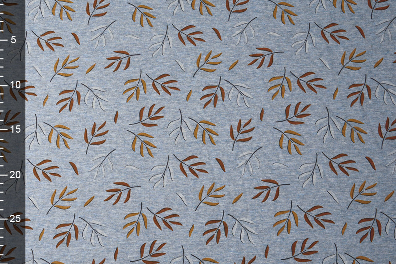 Jogging Alpenfleece Leaves Jeans Melange