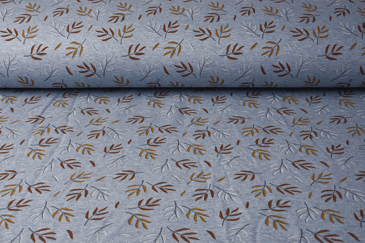 Jogging Alpenfleece Leaves Jeans Melange