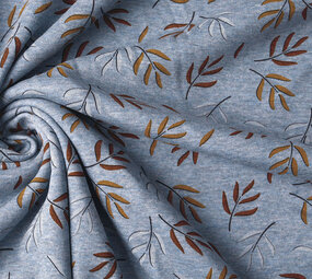 Jogging Alpenfleece Leaves Jeans Melange Jogging Alpenfleece Leaves Jeans Melange