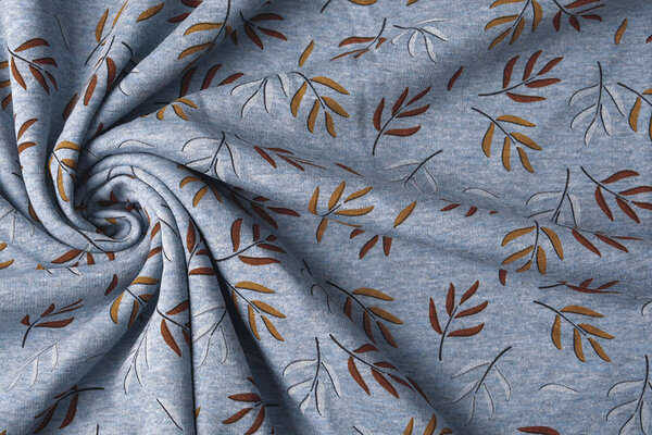 Jogging Alpenfleece Leaves Jeans Melange