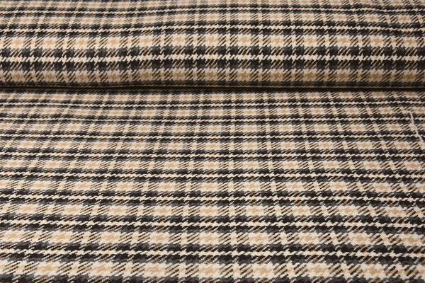 Woven Woolen Fabric Check Grey