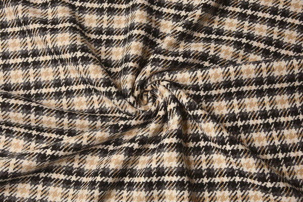 Woven Woolen Fabric Check Grey