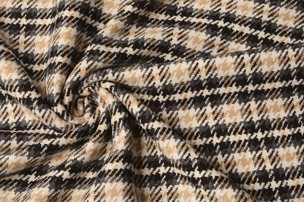 Woven Woolen Fabric Check Grey