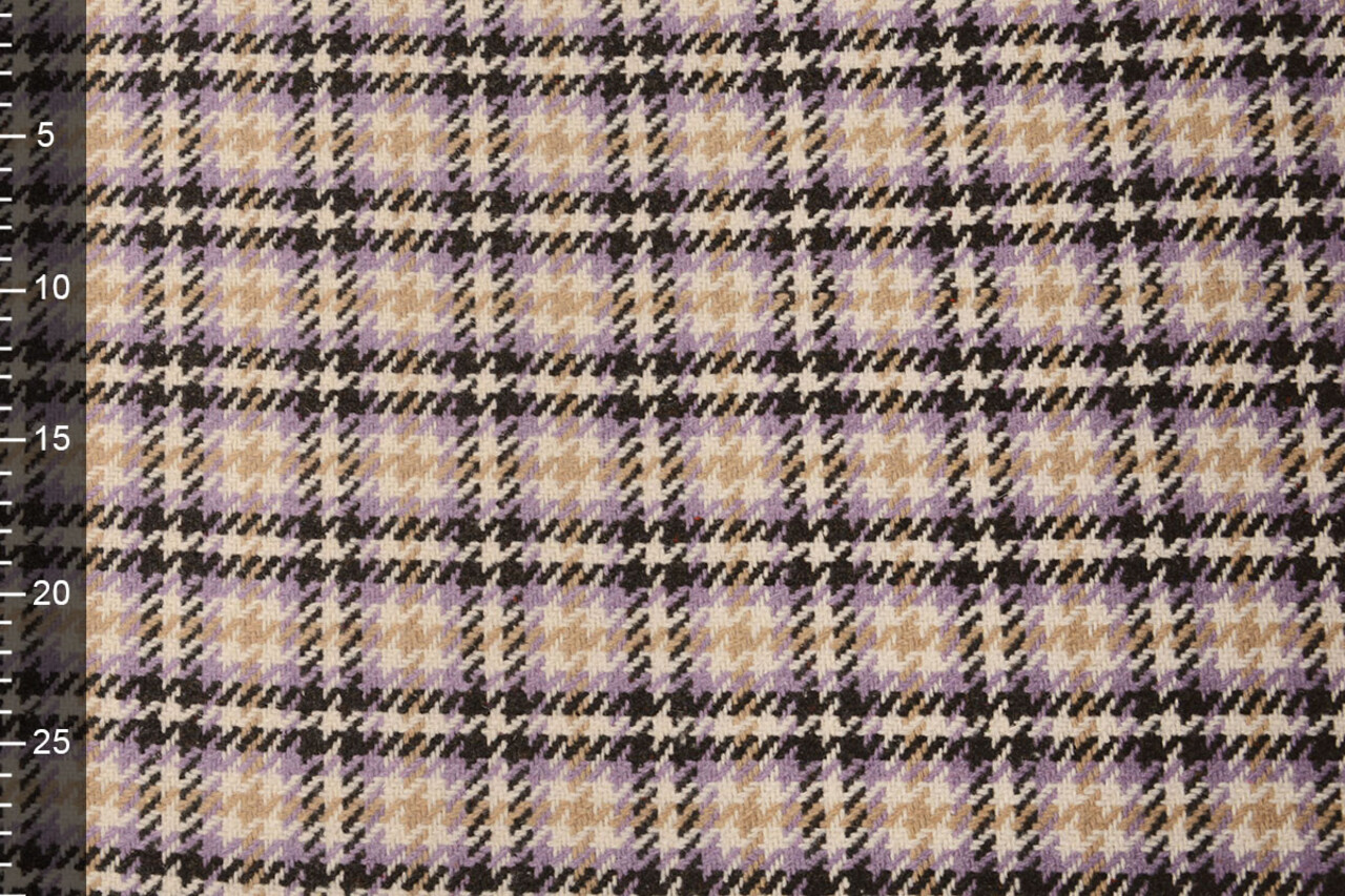 Gewebte Wollstoff Karo Flieder