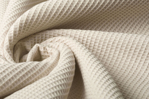 Oeko-Tex®  Mini Waffelpiqué Baumwolle Hellbeige Oeko-Tex®  Mini Waffelpiqué Baumwolle Hellbeige