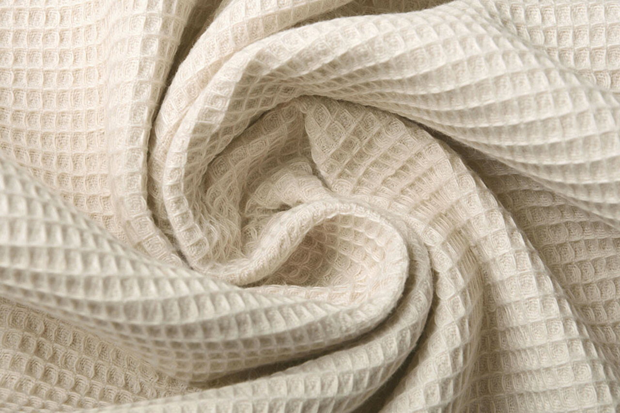 Oeko-Tex®  Mini Wafel Katoen Licht Beige Oeko-Tex®  Mini Wafel Katoen Licht Beige