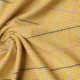 Gewebte Wollstoff  Feiner Karo Ockergelb