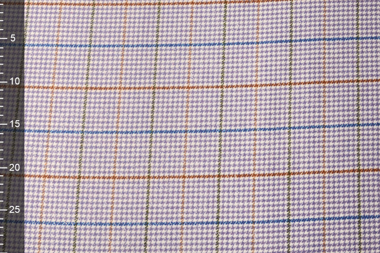 Gewebte Wollstoff Feiner Karo Flieder Gewebte Wollstoff Feiner Karo Flieder