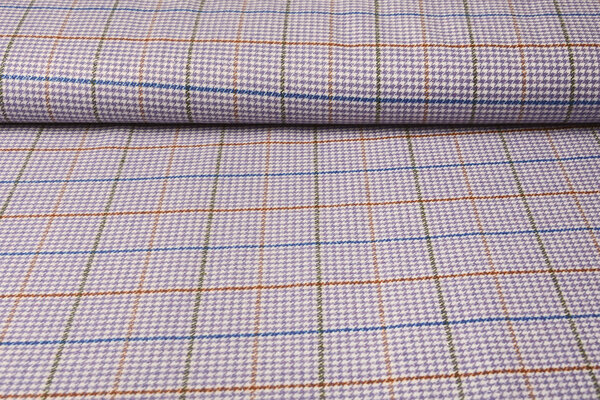 Woven Woolen Fabric Fine Check Lilac Woven Woolen Fabric Fine Check Lilac