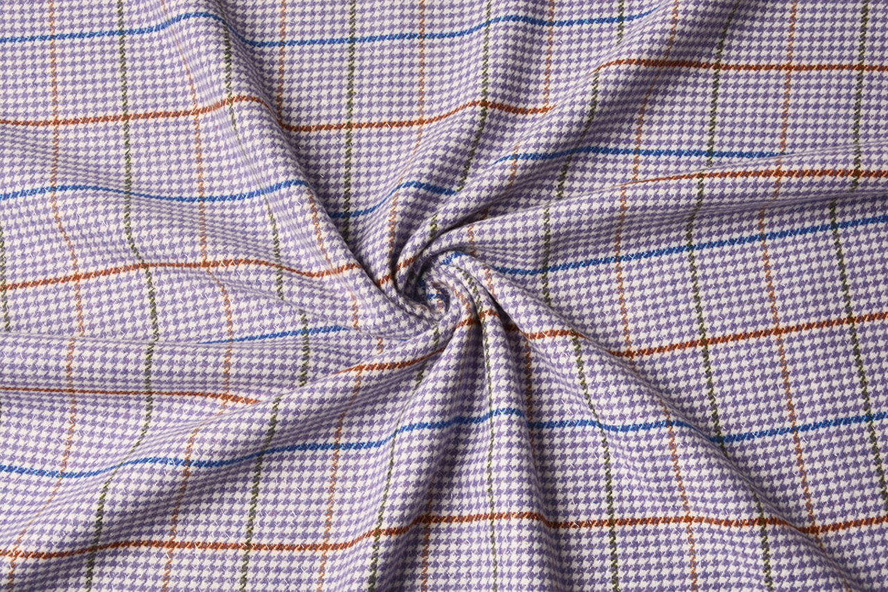 Tissé Laine Tissu Fin Carreaux Lilas Tissé Laine Tissu Fin Carreaux Lilas