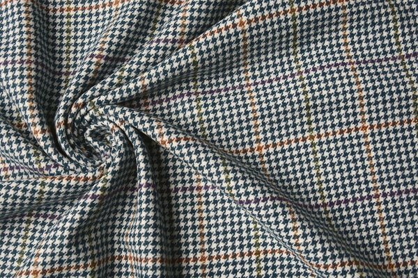 Geweven Wollen Stof Fijne Ruit Jeans Geweven Wollen Stof Fijne Ruit Jeans