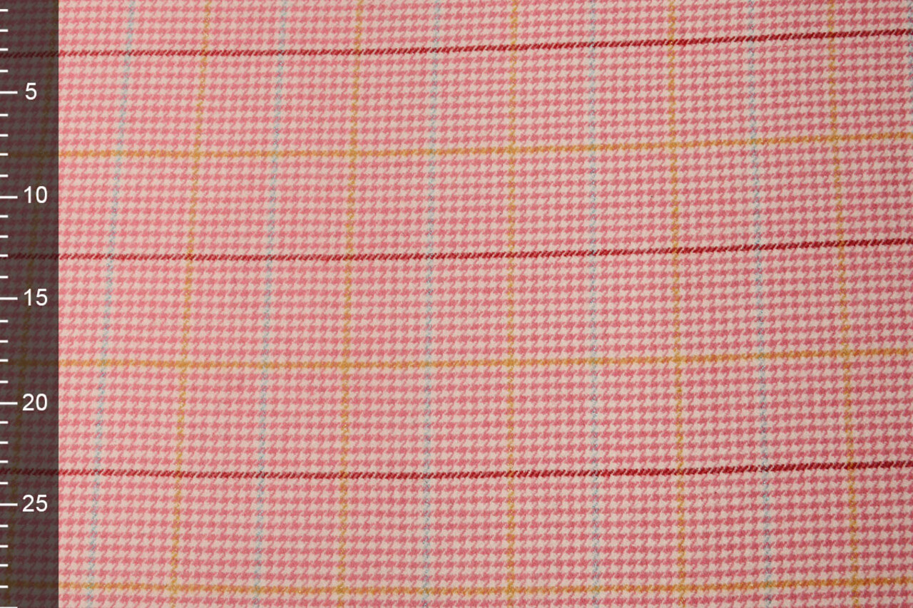 Woven Woolen Fabric Fine Check Pink Woven Woolen Fabric Fine Check Pink