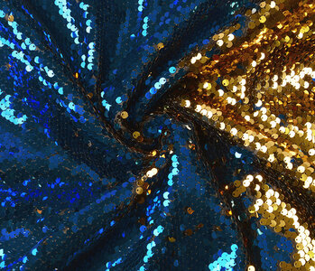 Reversible Sequin Fabric Blue - Gold