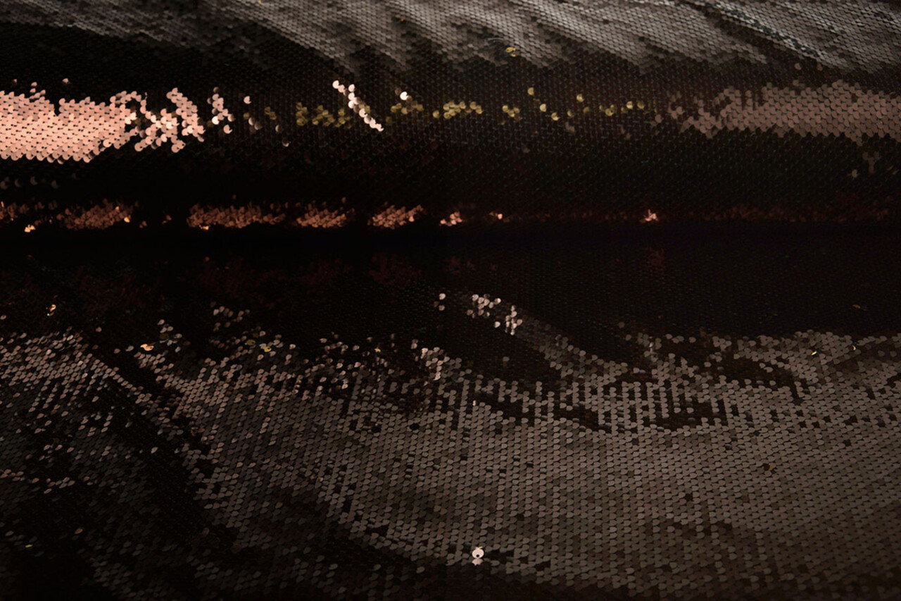 Reversibler Paillettenstoff Braun - Gold Reversibler Paillettenstoff Braun - Gold