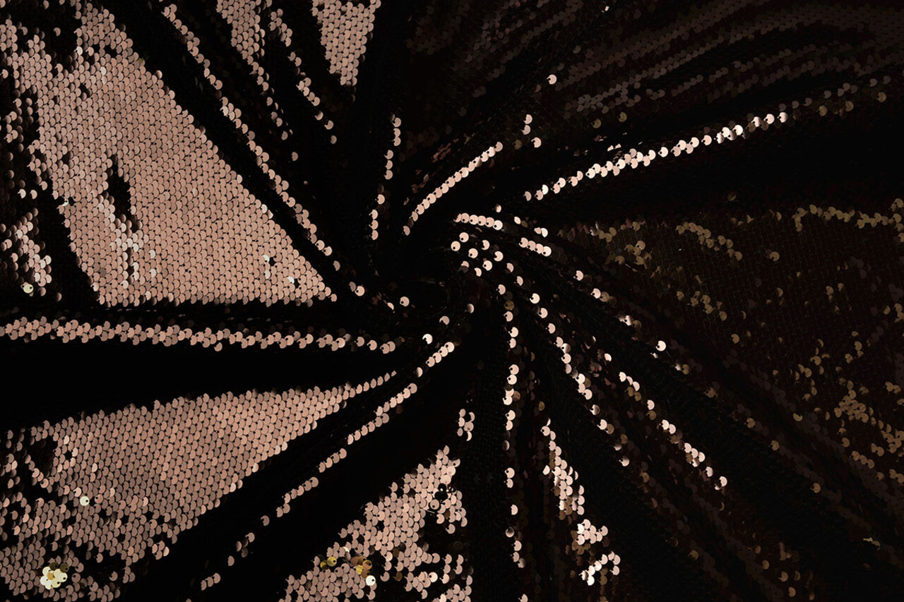 Reversible Sequin Fabric  Brown - Gold Reversible Sequin Fabric  Brown - Gold