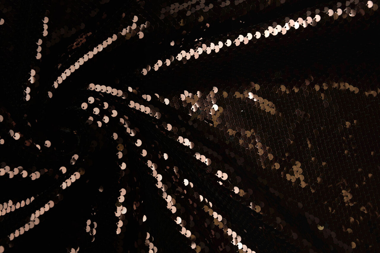 Reversible Sequin Fabric  Brown - Gold Reversible Sequin Fabric  Brown - Gold