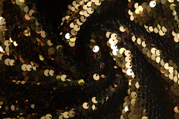 Reversible Sequin Fabric  Brown - Gold Reversible Sequin Fabric  Brown - Gold