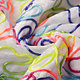 Velvet Fabric White with Multicolor Cord