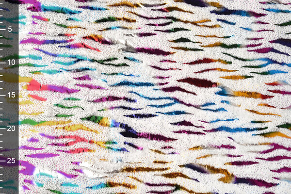 Imitation Fur White Multicolor Foil Tiger