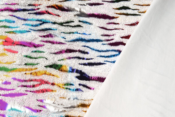 Imitatiebont Wit Multicolor Foil Tijger Imitatiebont Wit Multicolor Foil Tijger