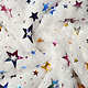 Imitation Fur White Multicolor Foil Stars