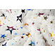 Pelliccia Sintetica Bianco Multicolore Lamina Stelle