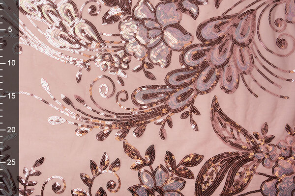 Sequins on Mesh Jamella Old Pink