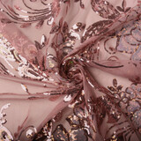 Sequins on Mesh Jamella Old Pink