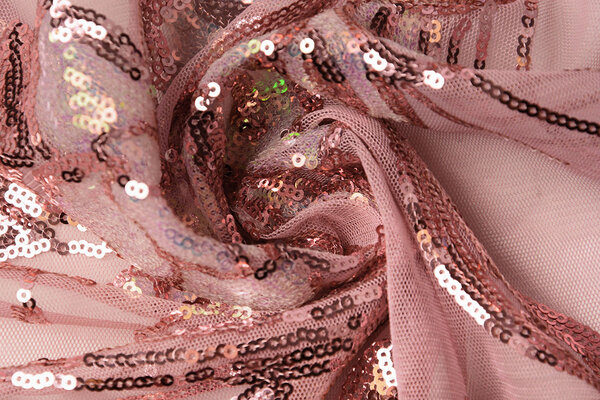 Sequins on Mesh Jamella Old Pink
