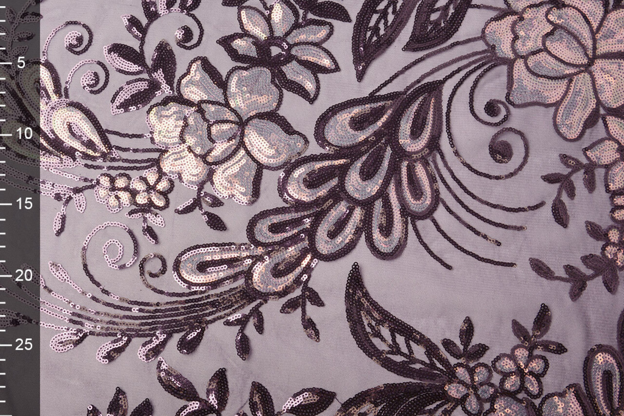 Sequins on Mesh Jamella Purple