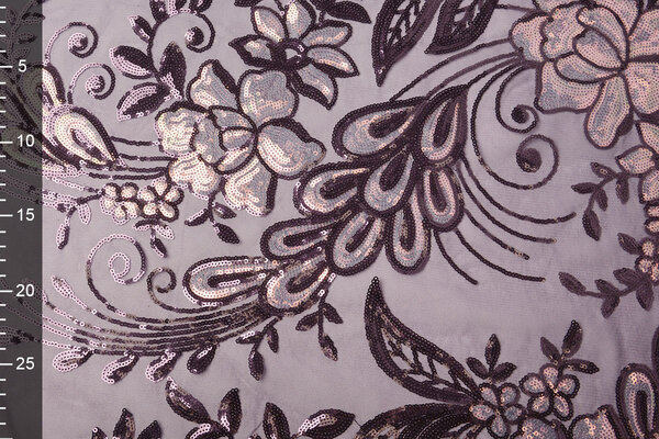 Sequins on Mesh Jamella Purple