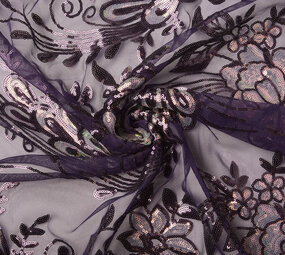 Sequins on Mesh Jamella Purple