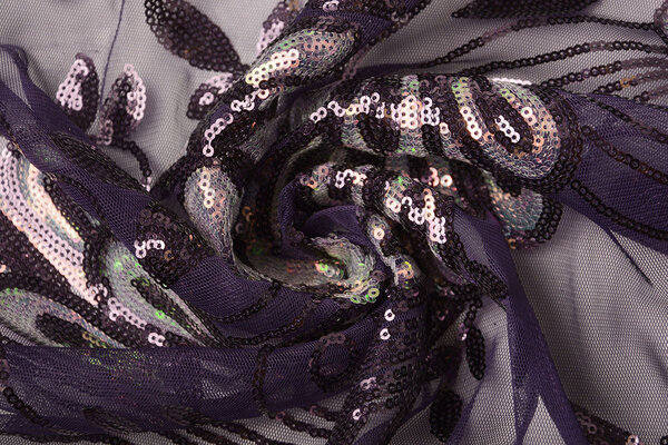 Sequins on Mesh Jamella Purple