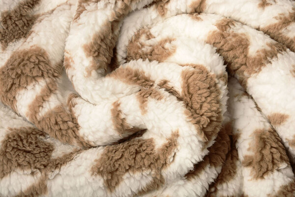 Curly Teddy  Pied de Poule Beige Brown