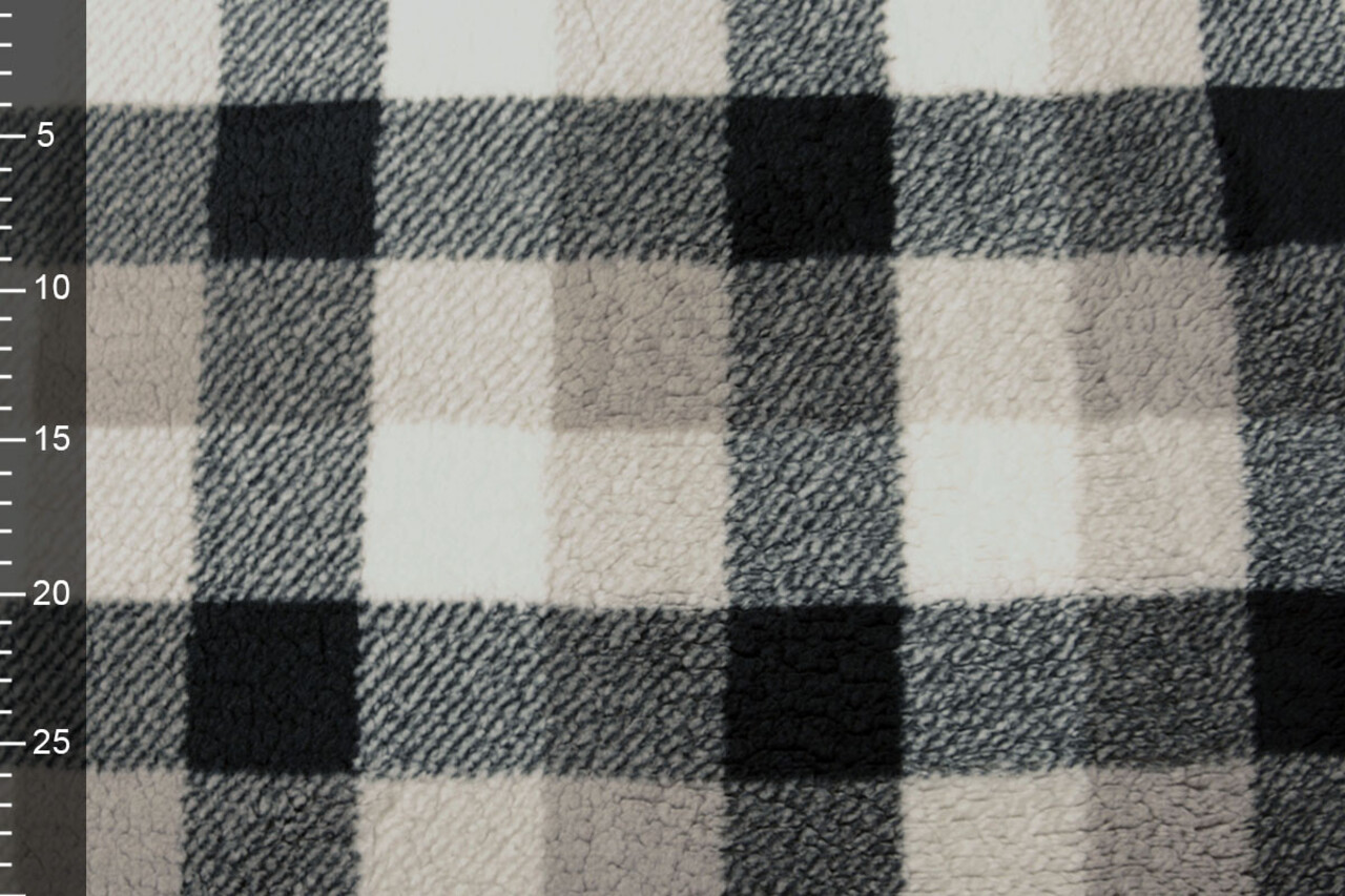 Curly Teddy Checkered Grey