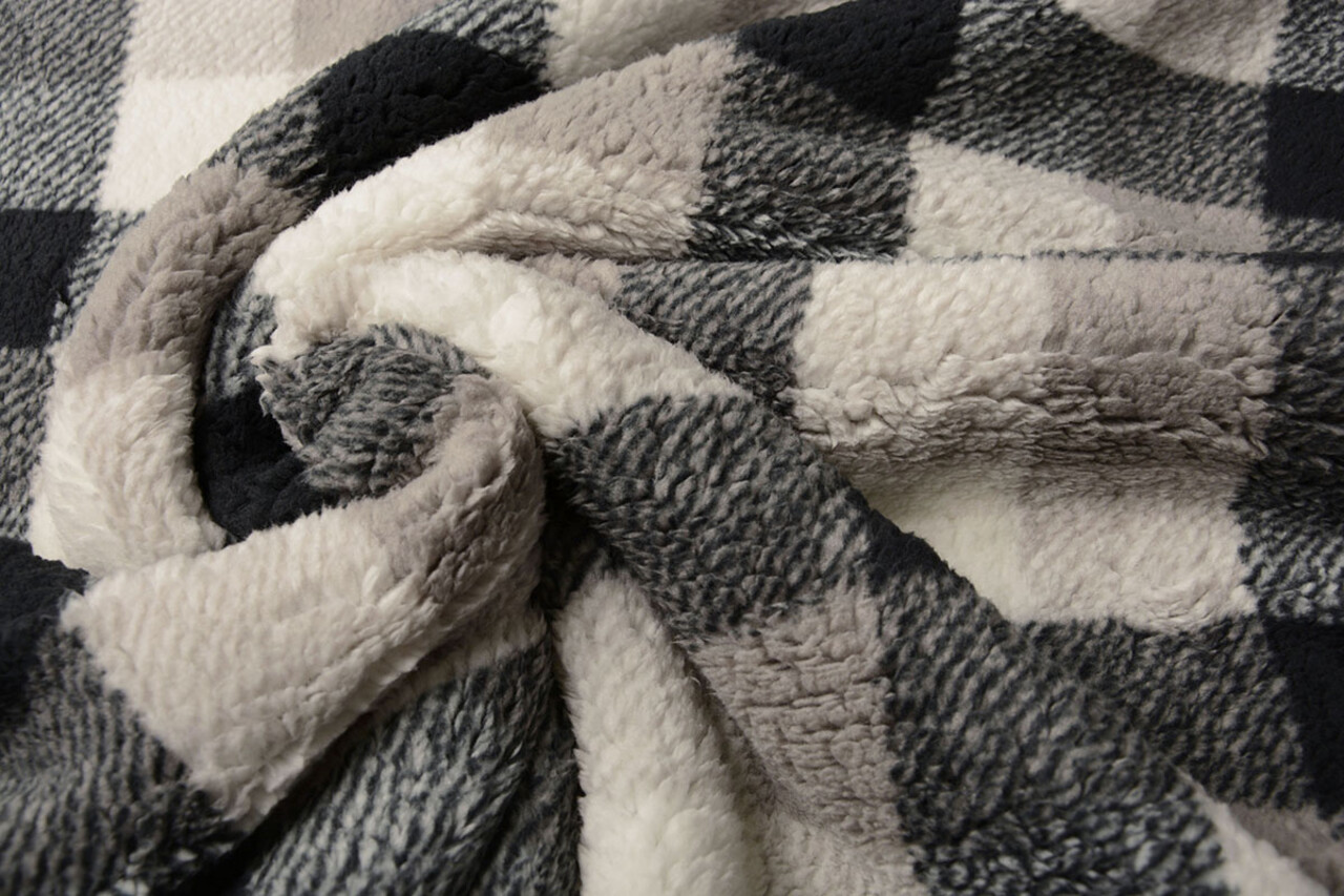 Curly Teddy Checkered Grey