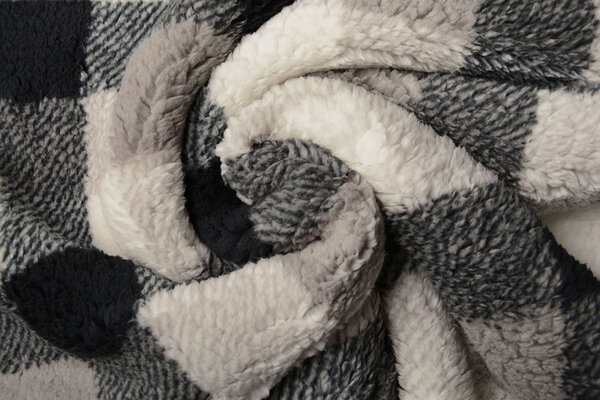 Curly Teddy Checkered Grey