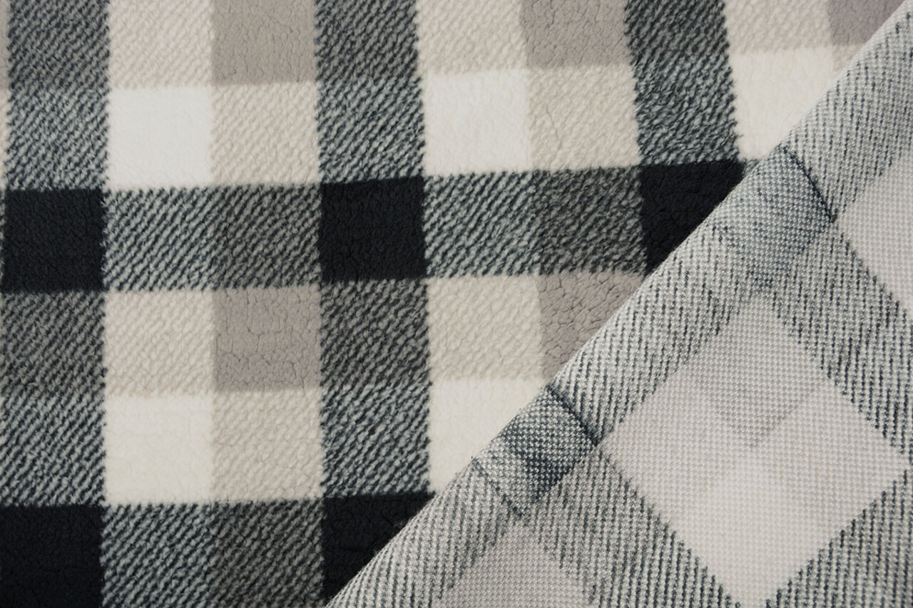 Curly Teddy Checkered Grey