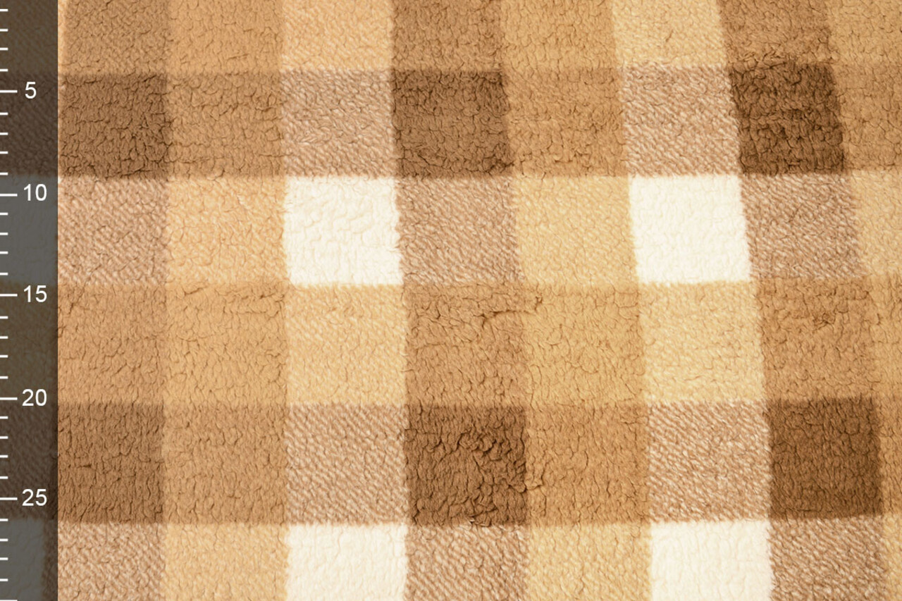 Curly Teddy Checkered Mocha Braun Curly Teddy Checkered Mocha Braun