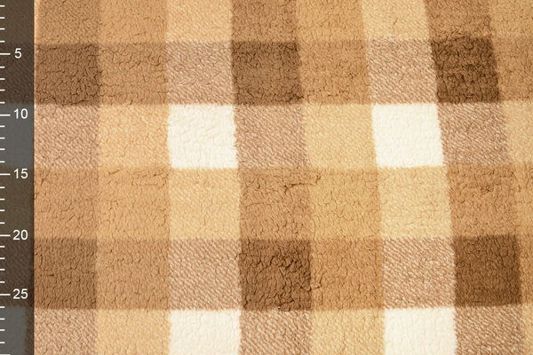 Curly Teddy Checkered Mocha Braun Curly Teddy Checkered Mocha Braun