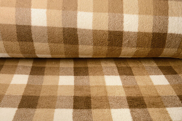 Curly Teddy Checkered Mocha Braun Curly Teddy Checkered Mocha Braun