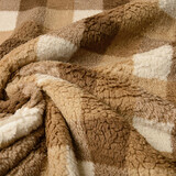 Curly Teddy Checkered Mocha Braun