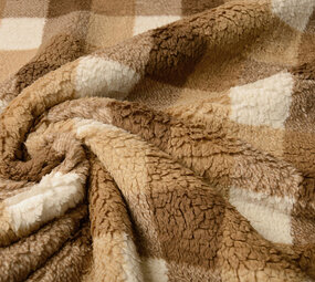 Curly Teddy Checkered Mocha Braun Curly Teddy Checkered Mocha Braun