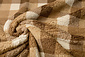 Curly Teddy Checkered Mocha Braun Curly Teddy Checkered Mocha Braun