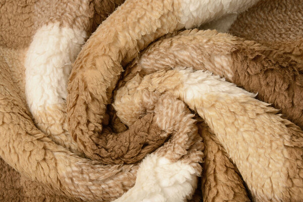 Curly Teddy Checkered Mocha Braun Curly Teddy Checkered Mocha Braun