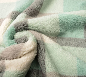 Curly Teddy Large Checkered Mint Green Curly Teddy Large Checkered Mint Green