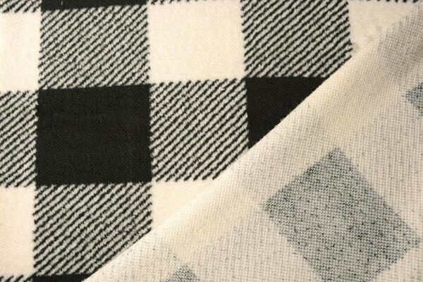 Curly Teddy Large Checkered Creme Black