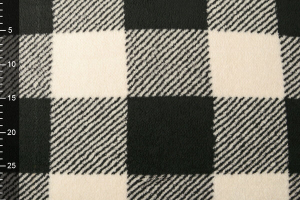 Curly Teddy Large Checkered Creme Black